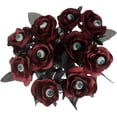 thumbnail image 2 of 10 Pcs Artificial Bloody Roses with Eyeball Flower Bouquet Faux White and Red Roses Bundles 16" Fake Realistic Roses for Flowers Arrangements Halloween Parties Home Decor (10, Maroon), 2 of 4