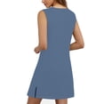 thumbnail image 5 of JIAYUE Women's Dress Above Knee Casual V Neck Sleeveless Flowy Comfortable Everyday Wear Solid Color Loose Fit Lightweight Breathable Fashionable Sundress Versatile Female Dresses, 5 of 6