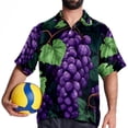 thumbnail image 4 of Grape Men's Casual Button Down Short Sleeve Hawaiian Printed Summer Beach Shirts, 4 of 6