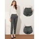 thumbnail image 2 of Pantalones Largos Allegra K a Cuadros de Tartán Vintage para Mujer Gris Oscuro S, 2 of 4