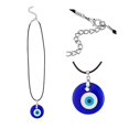 thumbnail image 4 of Pulseras con collar contra el mal de ojo, cuerda de cuero de vidrio turco azul, collar contra el mal de ojo para mujeres y hombres, collar de protección de la suerte, joyería 2 piezas ER, 4 of 5