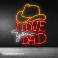 thumbnail image 2 of Glowneon Cowboy Hat I Love You Dad Neon Sign, I Love You Dad Led Sign, 2 of 4