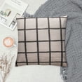 thumbnail image 2 of COMIO  Plaid Throw Pillow Covers Modern Farmhouse Decorative Square Pillow Case for Sofa Couch Bed Beige, 2 of 5