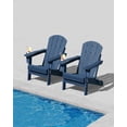 thumbnail image 2 of Chaise Adirondack Pliante – Chaise de Patio Extérieure en HDPE Résistante aux Intempéries avec Texture Grain de Bois, 2 of 7