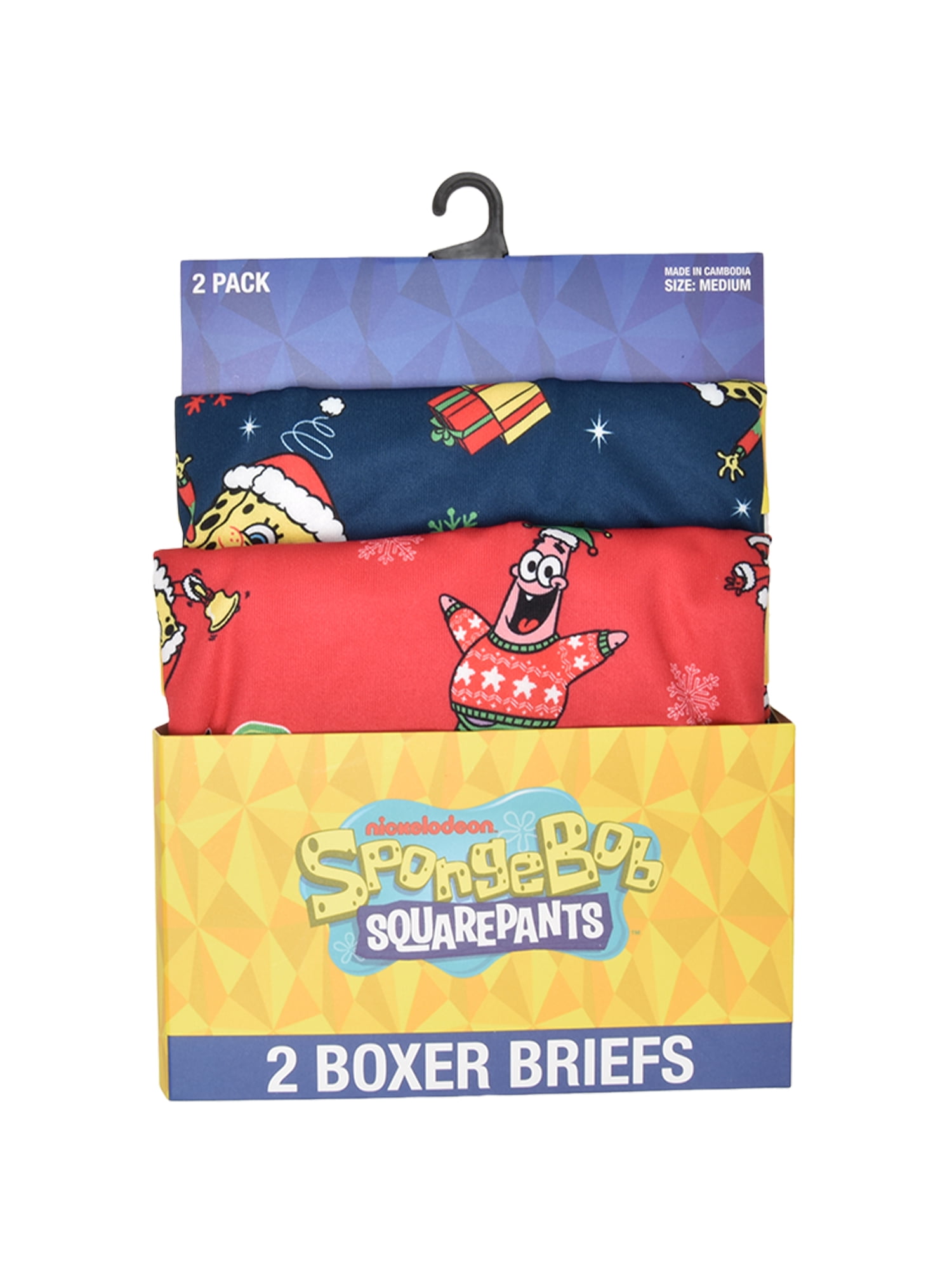 SpongeBob Men's 2-Pack Boxer Briefs, Sizes M-XL