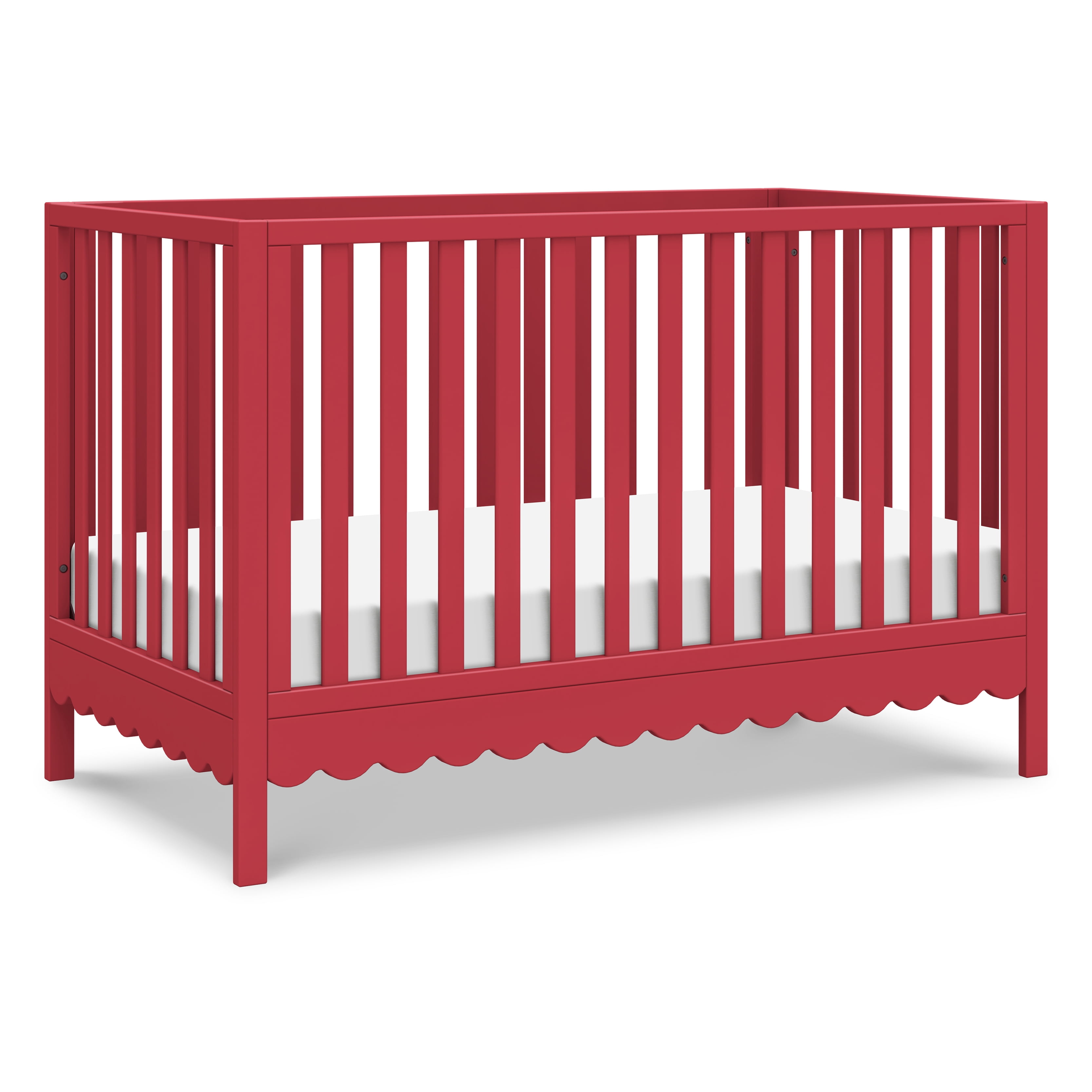 daVinci Sammy Scallop 4 in 1 Convertible Crib, Strawberry Red