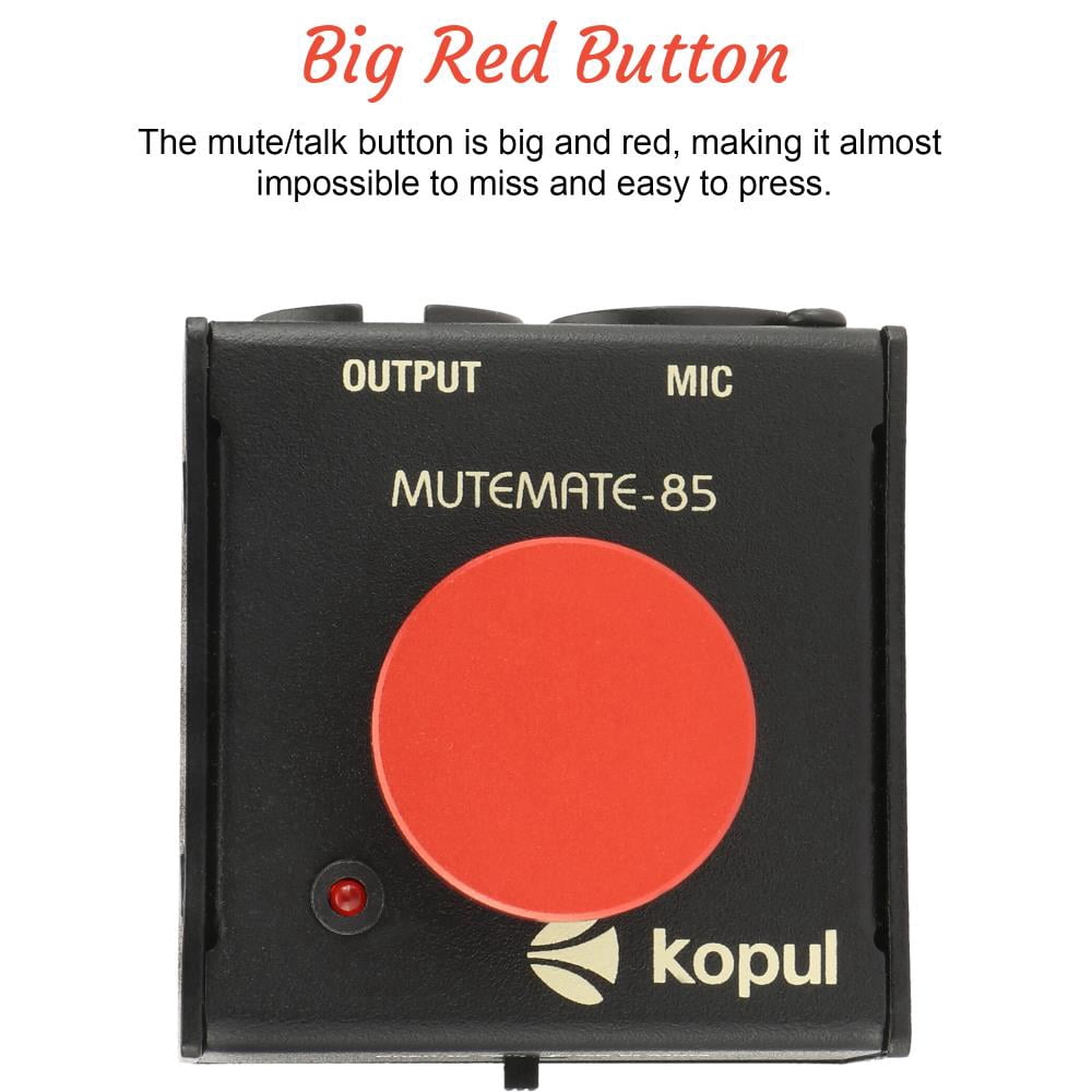 Kopul Momentary Microphone Mute and Talk Button with LED, XLR Footswitch for Dynamic and Condenser Microphones