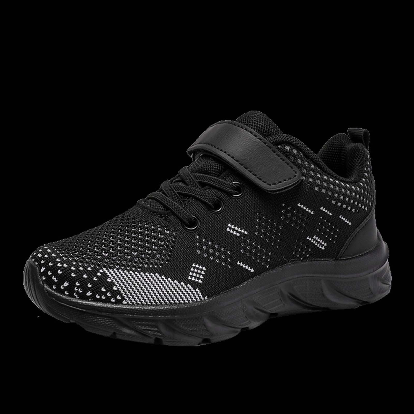 Toddler Shoes,Casual Woven Shoes Breathable Non Mesh Fashion Lightweight Flying Sneakers,Toddler Boy Shoe,35,Black