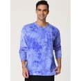 thumbnail image 2 of Sudadera Tie Dye Unique Bargains para hombre manga larga bloque de color cuello redondo Azul blanco L, 2 of 6
