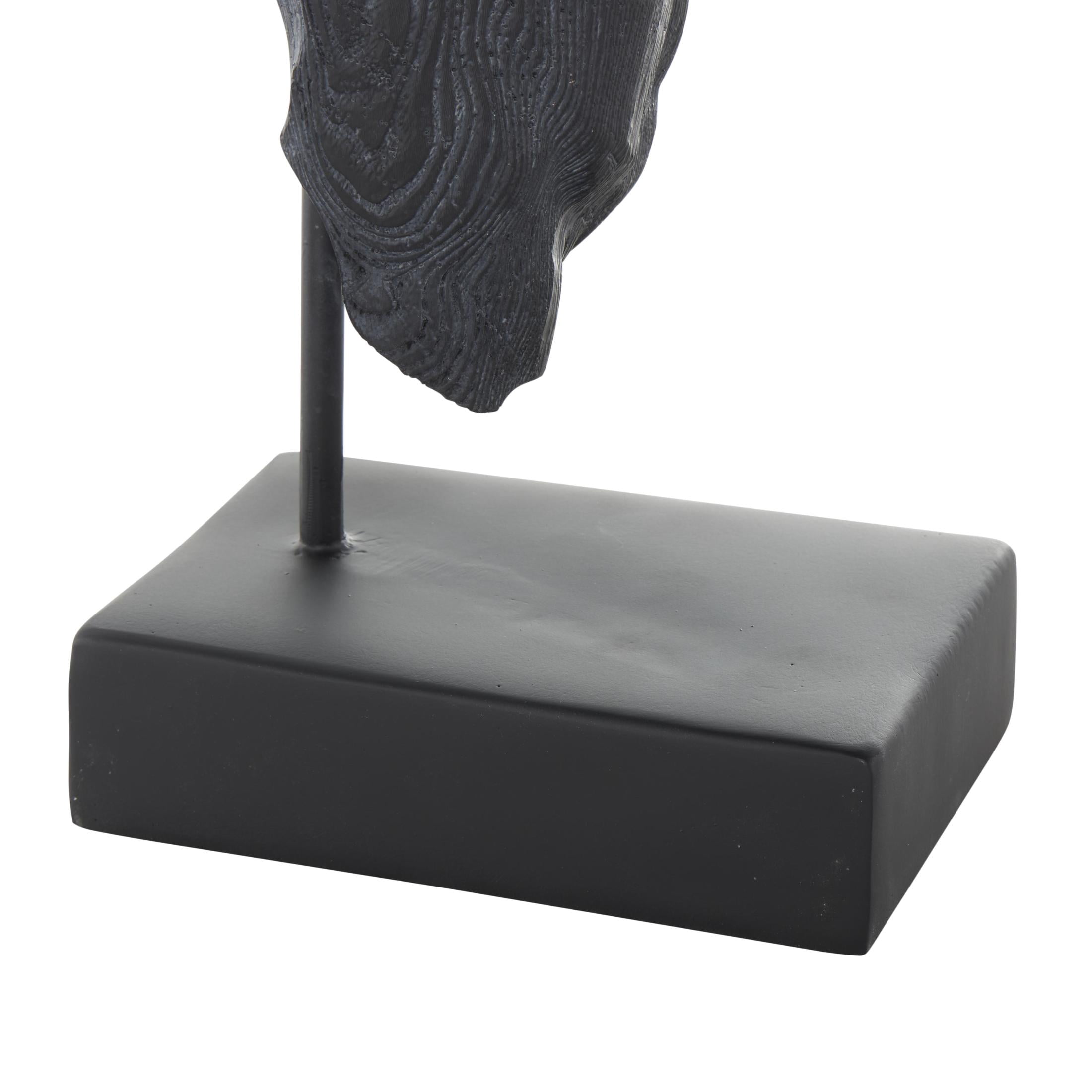 9" x 14" Black Resin Horse Sculpture with Black Rectangular Base, by DecMode