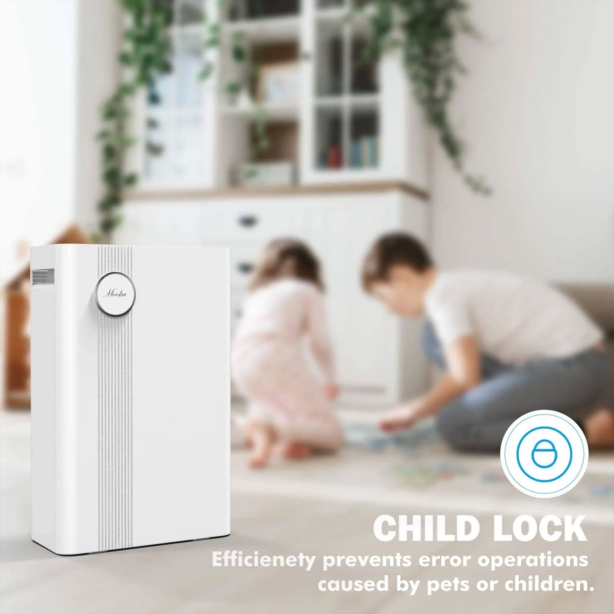 Mooka KJ203F-142 Home Air Purifier for Large Rooms w/ True HEPA Air Filter