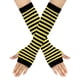 thumbnail image 1 of Zhuge Guantes largos sin dedos a rayas para mujer, calentadores de brazos tejidos de invierno para punk rock, cosplay, gótico y fiesta de Navidad, color negro y amarillo, 1 of 4