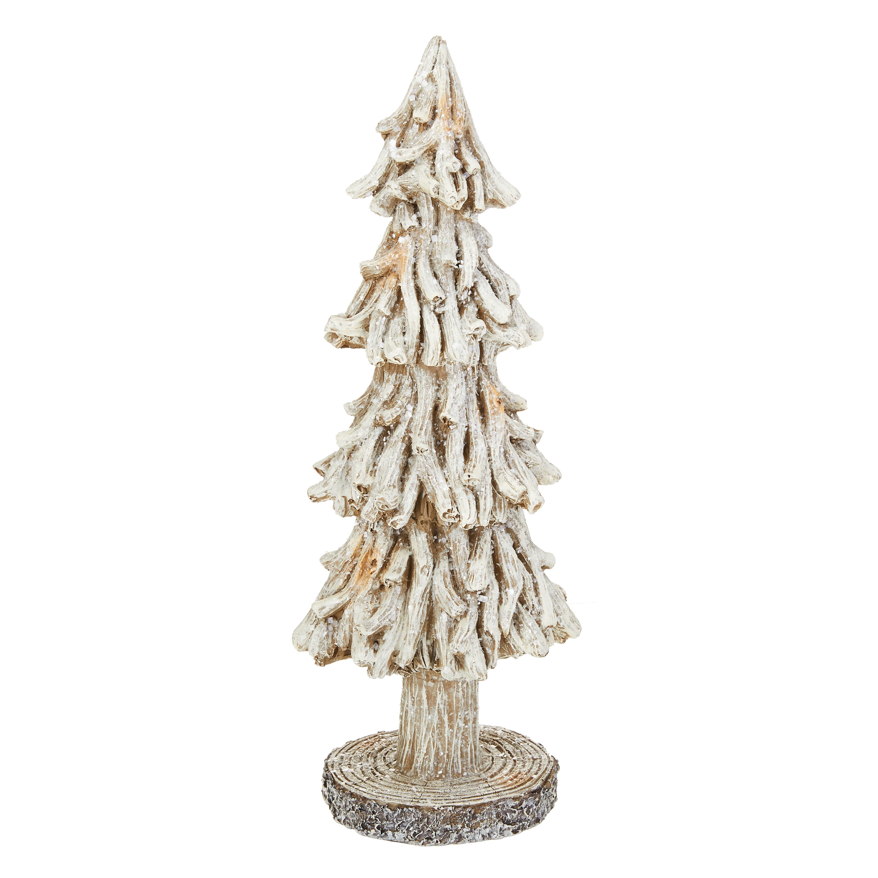 Holiday Time Large White Poly Resin Pine Tree; Tabletop Christmas