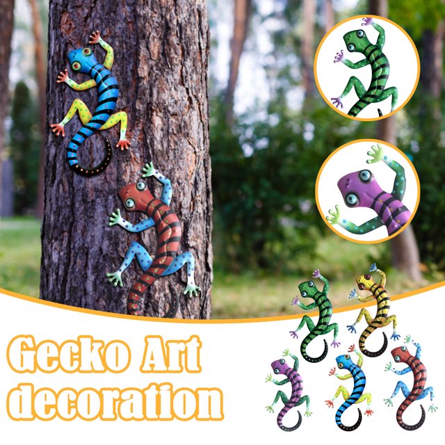 Metal Garden Lizard Decor - Weatherproof Outdoor Yard Art for Backyard & Flower Beds