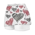 thumbnail image 5 of CPNG Girl's Athletic Skorts Sporty Skirts with Shorts Little Girl Casual Heart Print High Waisted Stretchy Skort, 5 of 7