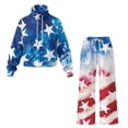 thumbnail image 7 of Renewold 2 PCS Matching Outfits for Women Soft Oversized Sweatshirt and Drawstring Wide Leg Lounge Pants Track Suit Casual Spring Fall Tracksuit, Patriotic America Flag Print, XL, 7 of 7