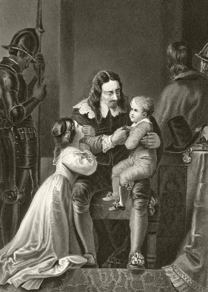 King Charles I Of England Bidding Farewell To His Children Before His Execution From The National And Domestic History Of England By William Aubrey Published London Circa 1890 Canvas Art - Ken Welsh