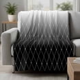 thumbnail image 2 of Black Ombre Blanket Soft Cozy Warm Throw Blanket for Couch, Plush Fuzzy Flannel Fleece Blankets for Sofa, Modern Geometric Abstract Rhombus Striped Bed Blankets Lightweight Gifts for Women, 40"x50", 2 of 9
