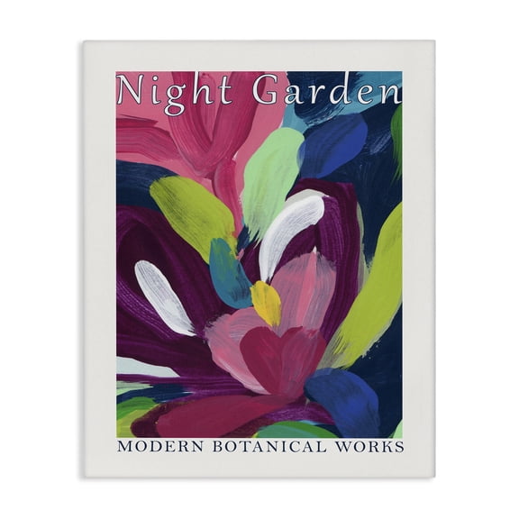 Stupell Industries Night Garden Museum Abstract Painting Wrapped Canvas Art Print Wall Art, 16 x 20