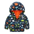 thumbnail image 2 of WIBACKER Toddler Boys Waterproof Hooded Jacket Mesh Lined Raincoat Windbreaker Dinosaur, 2 of 9