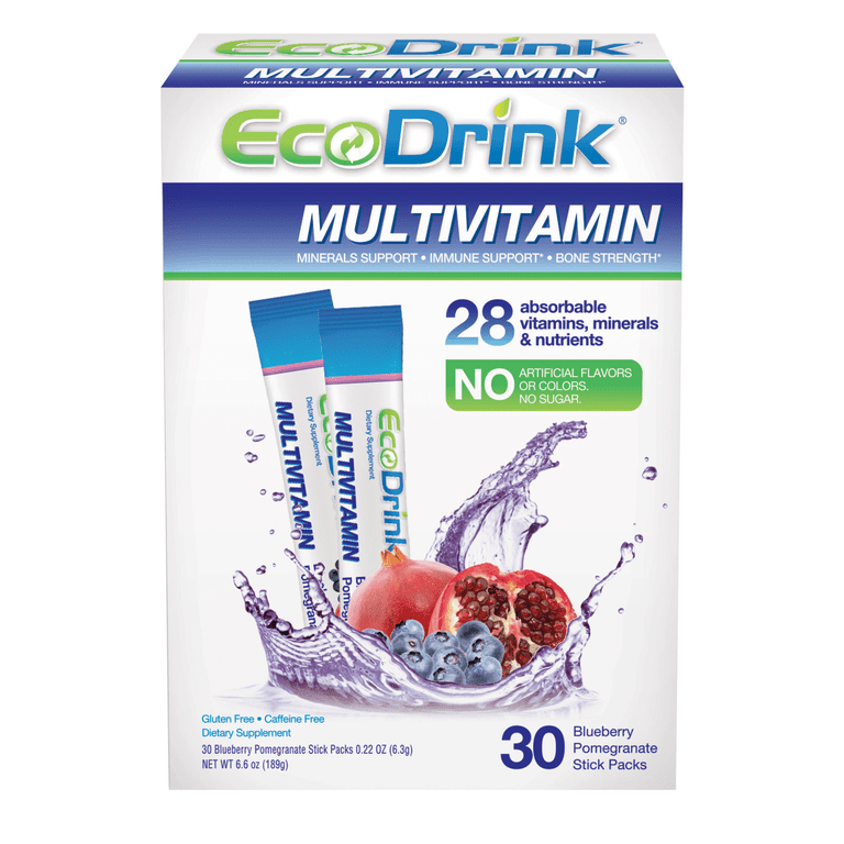Eco Drink Complete Multivitamin Drink Mix, Fruit Punch, 30 Packets