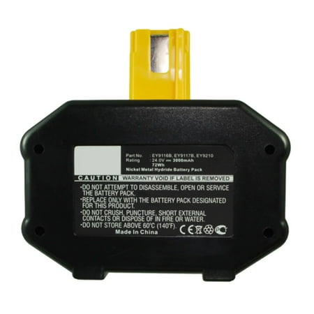 

Batteries N Accessories BNA-WB-H15313 Power Tool Battery - Ni-MH 24V 3000mAh Ultra High Capacity - Replacement for Panasonic EY9116 Battery