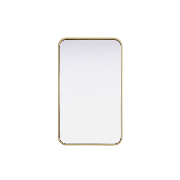 Elegant D?cor Contour Metal Rectangle Mirror 18x30 in Brass
