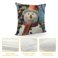 thumbnail image 4 of Ollo0ord  Christmas Snowman Throw Pillow Covers Decorative Throw Pillow Case Modern Cushion Cover Square Pillowcase for Sofa Couch Bedroom Living Room Car White, 4 of 5