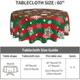 thumbnail image 5 of Christmas Tablecloth Round 60 Inch Red Green Striped Tablecloth Farmhouse Merry Christmas Snowflake Table Cloth for Holiday Party Outdoor Dining Room Home Christmas Decorations, 5 of 5