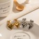 thumbnail image 2 of Pendientes colgantes de amor sin color para mujer, de alta gama, de acero de titanio laminado en color dorado y plateado, de Sense Niche, 2 of 6