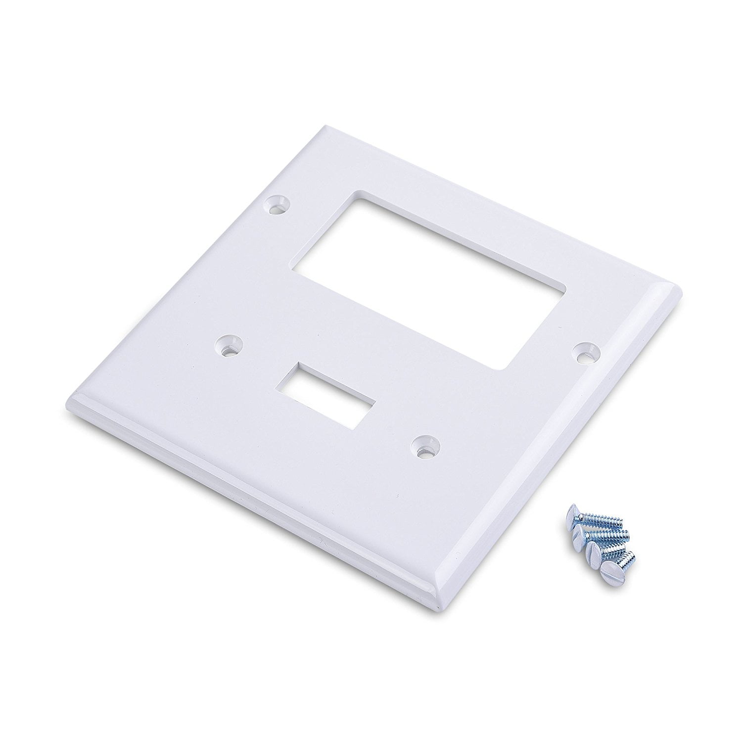 Double Gang Wall Plate Cover for Decorator Device in White Cable Matters 5-Pack Toggle Switch Wall Switch Cover Double Gang Wall Plate Cover for Decorator Device in White Cable Matters 5-Pack Toggle Switch Wall Switch Cover