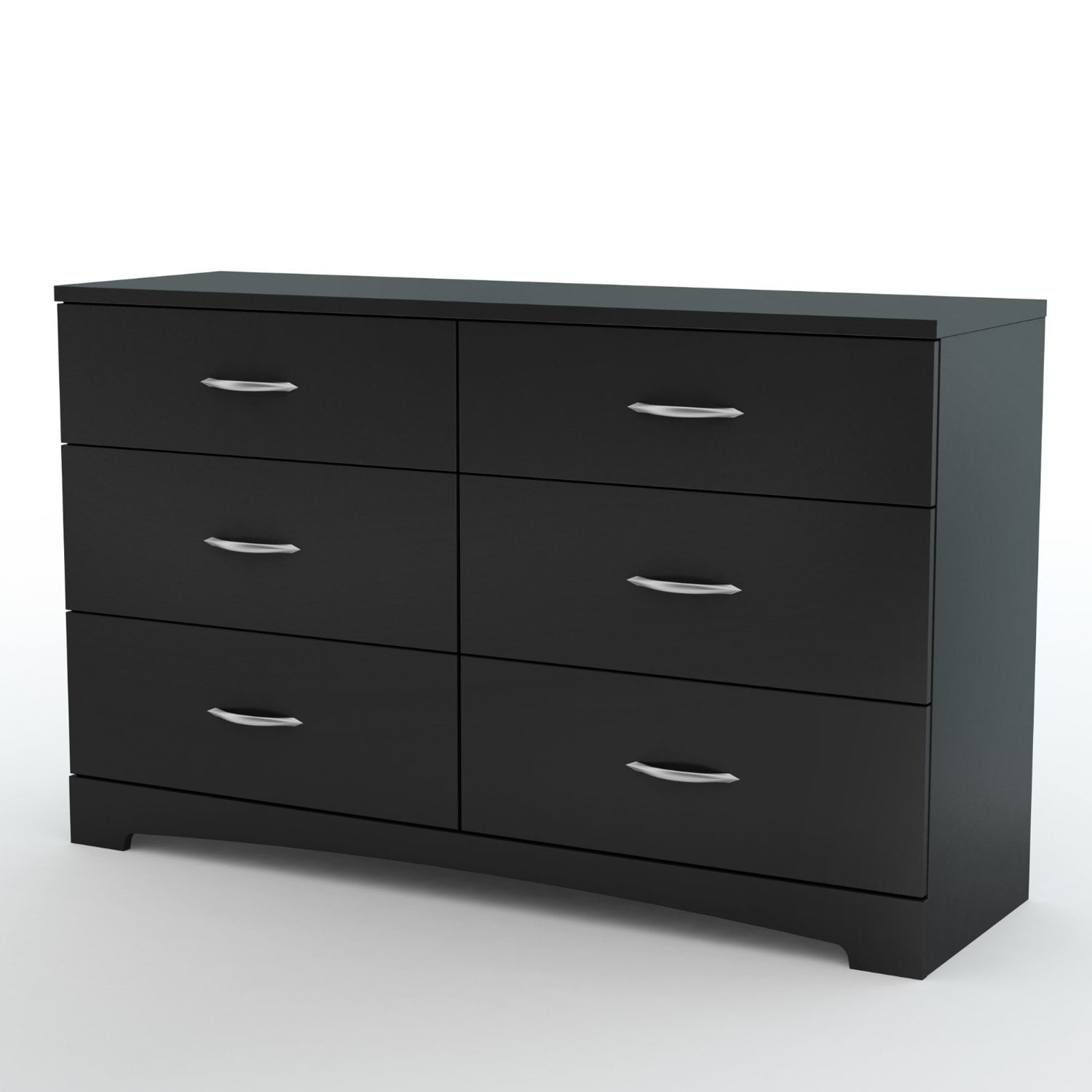 6-Drawer Dresser for Contemporary Bedroom in Black Finish ...