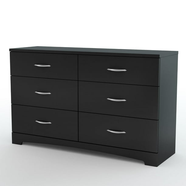 6 Drawer Dresser For Contemporary Bedroom In Black Finish Walmart Com Walmart Com