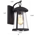 thumbnail image 5 of CHLOE Lighting FREYA Transitional 1 Light Textured Black Outdoor Wall Sconce 12" Height, 5 of 5