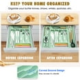 thumbnail image 5 of Caperci Expandable Silverware Organizer - Adjustable Utensil Drawer Organizer for Kitchen Storage, Dishwasher Safe , Wheat Straw and Food-Grade PP(Green), 5 of 7