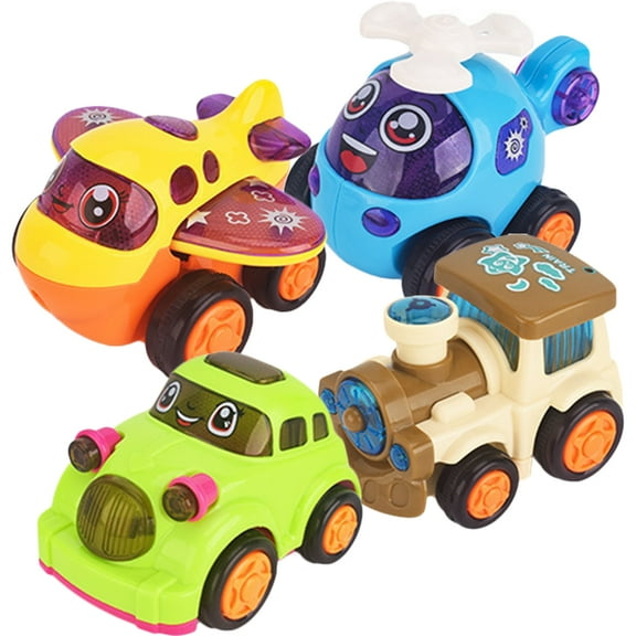 4Pcs Plastic Car Toys Portable Pull Back Car Interesting Children Playthings Children Supply