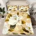 thumbnail image 2 of jejeloiu Chic Flower Floral Full Size Sheets,Country Botanical Plant Bed Sheets,Yellow White Sheet Sets For Adult,Breathable Home Decor,4pcs, 2 of 7