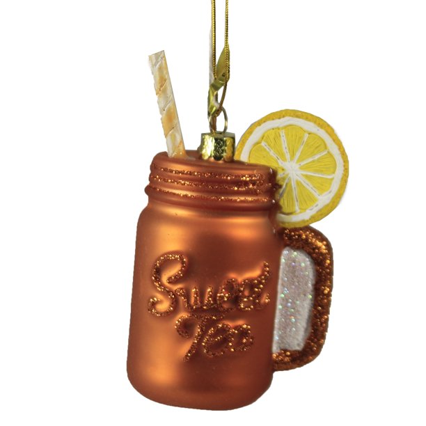 Holiday Ornament Sweet Tea W/ Lemon Drink Beverage Straw Summertime