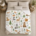 thumbnail image 5 of Watercolor Woodland Animals Deer Fox Bear Raccoon Forest Flannel Blanket, Cozy Sofa Throw for families and Nature Fans, Warm Bedroom bedroom Reading Nook Home Decor, Birthday Gift, 5 of 9