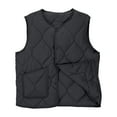 thumbnail image 4 of MaFYtyTPR Women's Sleeveless Coats Fall Winter Solid Color Thick Warm Button Bottoming Vest Jacket for Duble Side Wear Black XL, 4 of 5