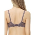 thumbnail image 4 of Deyllo Women's Lace Push Up Padded Plunge Add Cups Underwire Lift Up Bra, Purple 34C, 4 of 7