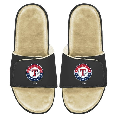 

Youth ISlide Black/Tan Texas Rangers Faux Fur Slide Sandals