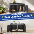 thumbnail image 4 of Litter Box Enclosure Resin Outdoor Weatherproof Furniture Double  Dual Compartments for Indoor Use Black, 4 of 6