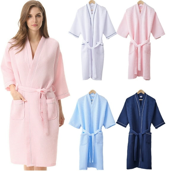 FLMEI Men Women Robes Cotton Bathrobes Soft Lightweight Bath Robes M-2XL