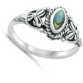 thumbnail image 4 of CHOOSE YOUR COLOR Bali Boho Flower Abalone Wholesale Ring .925 Sterling Silver Band Jewelry Female Size 5, 4 of 4