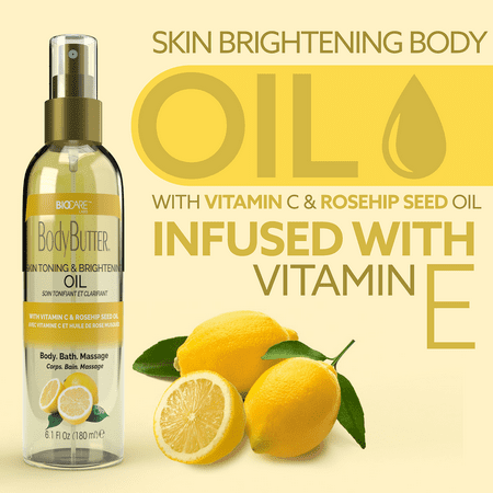 Skin Toning & Brightening Oil with Vitamin C and Rosehip Seed Oil