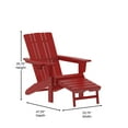 thumbnail image 5 of Emma + Oliver Adirondack Chair with Cup Holder and Pull Out Ottoman, All-Weather HDPE Indoor/Outdoor Lounge Chair in Red, 5 of 11