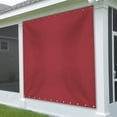 thumbnail image 4 of COVERS&ALL Outdoor Vinyl Curtain for Patio Furniture 18 Oz, Weather Resistant Patio Blackout Drapes for Dining Room Window with Rustproof Grommets for Pergola, Porch, Gazebos (10' H x 9' W, Red), 4 of 7