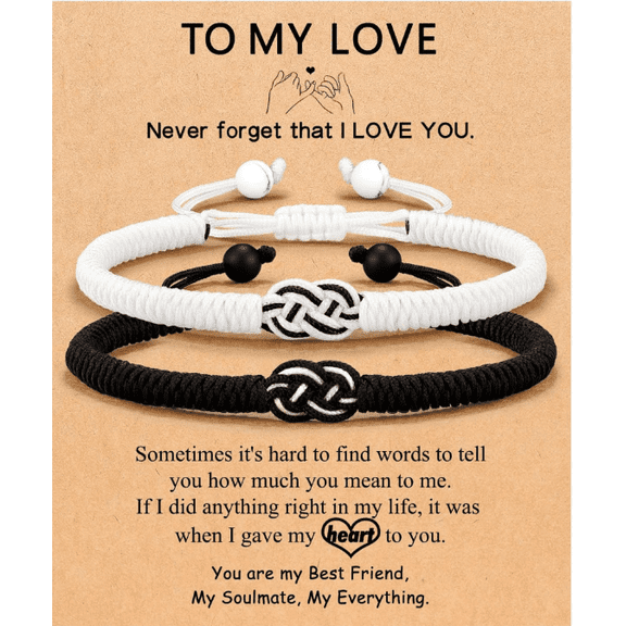 Matching Pinky Promise Bracelets for Couples Boyfriend Girlfriend Him Her Birthday Valentines Christmas Gifts