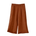 thumbnail image 3 of BXSRUTA Women's Straight Leg Casual Pants High Waist Stretchy Pull on Lounge Pants for Spring Summer with Pockets, 3 of 4